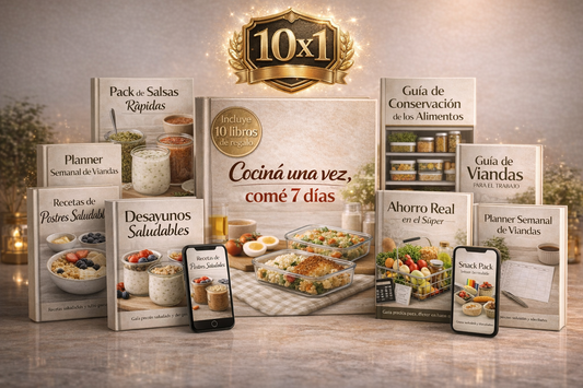 📦COMBO 10X1: COCINA UNA VEZ, COME 7 DIAS + 10 LIBROS DE REGALO 🎁